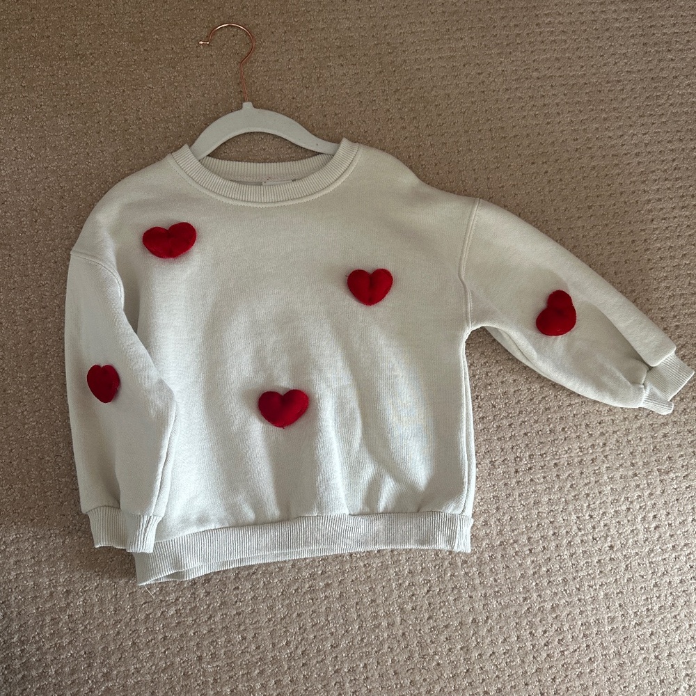 Zara hearts sweatshirt size 4